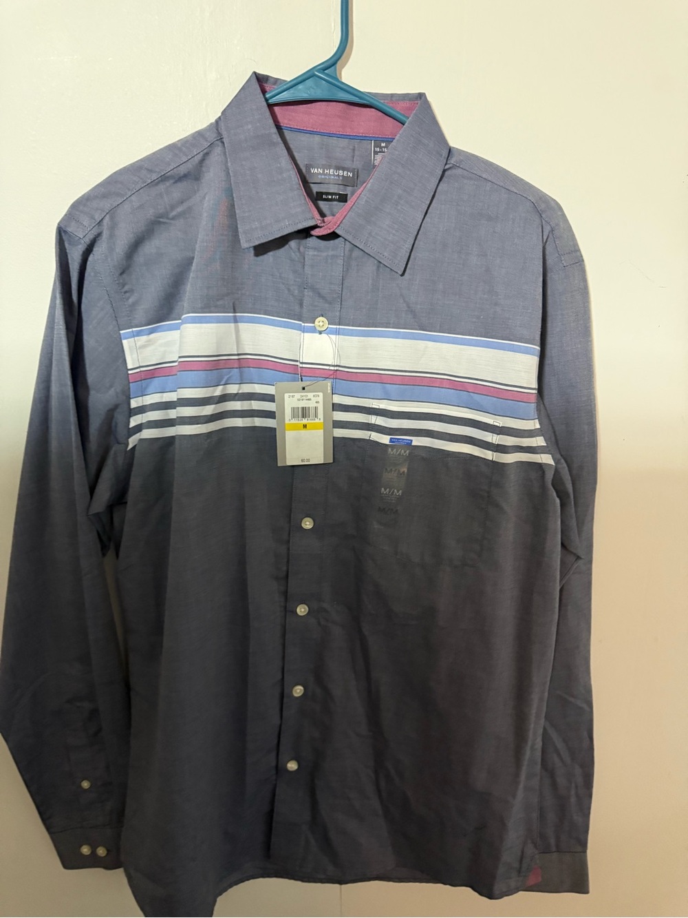 Van Heusen Men’s Blue Striped Button-Down Shirt